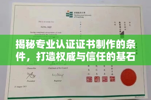 大寮揭秘专业认证证书制作的条件，打造权威与信任的基石